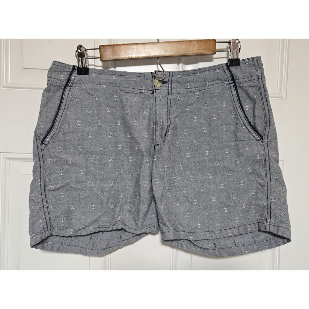 Columbia PFG‎ Shorts Womens Size 8 Inseam 6" Navy Blue Anchors Nautical